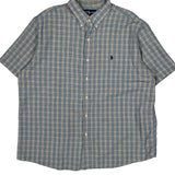 Monroe Ralph Lauren Checked Short Sleeve Shirt - XL Blue Cotton