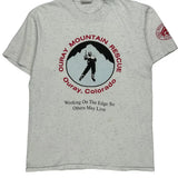 Mountain Rescue Oneita Graphic T-Shirt - Medium Red Cotton