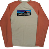 Patagonia Graphic Long Sleeve T-Shirt - Large Beige Cotton