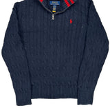 Age 10-12 Polo By Ralph Lauren 1/4 Zip - Medium Navy Cotton