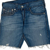 True Religion Denim Shorts - 32W 10L Blue Denim