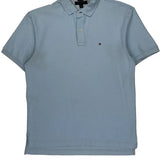 Tommy Hilfiger Polo Shirt - Large Blue Cotton