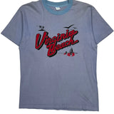 Single Stitch Virginia Beach Unbranded Graphic T-Shirt - Large Blue Cotton