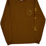 Carhartt Long Sleeve T-Shirt - Small Brown Cotton