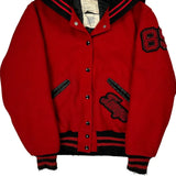 Lincoln Way Knights Delong College Varsity Jacket - Small Red Wool