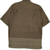 Nautica Short Sleeve Shirt - Small Brown Linen Blend