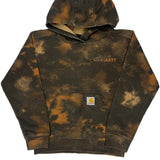 Age 8-10 Carhartt Tie-Dye Hoodie - Small Brown Cotton