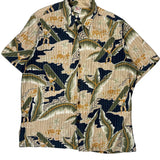 Surfing Go Barefoot Graphic Hawaiian Shirt - Large Multicoloured Cotton Blend