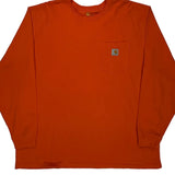 Carhartt Long Sleeve T-Shirt - 2XL Orange Cotton
