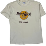 Las Vegas Hard Rock Cafe Graphic T-Shirt - Large Cream Cotton