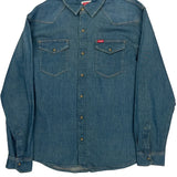 Wrangler Denim Shirt - Large Blue Denim