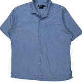 Caldwell Polo By Ralph Lauren Short Sleeve Shirt - Large Blue Silk Blend