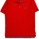 Adidas Polo Shirt - Medium Red Polyester