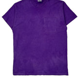 Blank Bvd Single Stitch T-Shirt - Large Purple Cotton