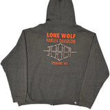 Lone Wolf Harley Davidson Graphic Hoodie - 3XL Gray Cotton Blend