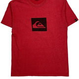 Quiksilver Graphic T-Shirt - Large Red Cotton Blend