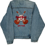 New York Hard Rock Cafe Graphic Denim Jacket - Small Light Wash Denim