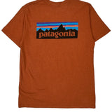 Patagonia Graphic T-Shirt - Large Orange Cotton Blend