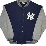 New York Yankees Majestic College Varsity Jacket - XL Gray Cotton Blend