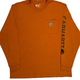 Carhartt Long Sleeve T-Shirt - XL Orange Cotton