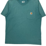 Carhartt T-Shirt - Large Green Cotton
