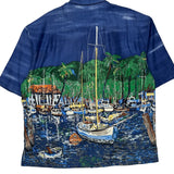 Unbranded Graphic Hawaiian Shirt - Large Blue Silk