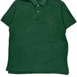 Polo By Ralph Lauren Slim Fit Polo Shirt - Large Green Cotton