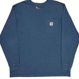 Carhartt Long Sleeve T-Shirt - XL Blue Cotton