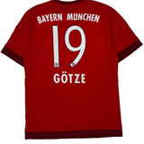 Bayern München Adidas 2015-16 Home Football Shirt - Medium Red Polyester