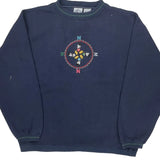 Mickey Mouse Embroidery Mickey & Co. Graphic Sweatshirt - XL Navy Polyester Blend