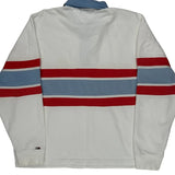Tommy Jeans Striped Rugby Shirt - Small White Cotton