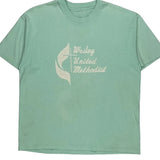 Single Stitch Wesley United Methodist Unbranded T-Shirt - Large Green Cotton