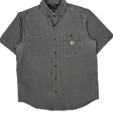 Rugged Flex Carhartt Short Sleeve Shirt - Large Grey Cotton