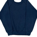 80S Blank Unbranded Sweatshirt - Large Blue Cotton Blend
