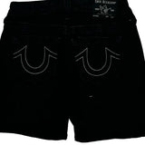 True Religion Skinny Denim Shorts - 28W US 2 Black Cotton Blend