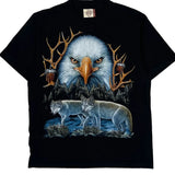 Rock Eagle Single Stitch T-Shirt - Large Black Cotton