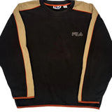 Fila Contrast Stitch Sweatshirt - Large Orange Cotton
