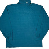 Reebok Long Sleeve T-Shirt - Large Blue Cotton