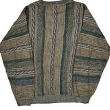 Unbranded Striped Sweater - Medium Brown Cotton Blend
