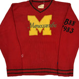 1983 Morecambe Unbranded College Sweater - Large Red Cotton