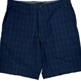 Tommy Hilfiger Checked Chino Shorts - 36W 9L Blue Cotton