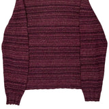 Woolrich Striped 1/4 Zip - Large Brown Wool Blend