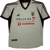 Benfica Adidas 2001-02 Away Football Shirt - Large Beige Polyester