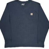 Carhartt Long Sleeve T-Shirt - 2XL Navy Cotton