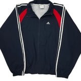 Adidas Striped Track Jacket - 2XL Navy Polyester