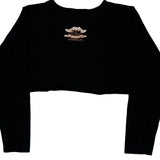 Motorcycle Harley Davidson Cropped Long Sleeve T-Shirt - Medium Black Cotton