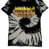 Stranger Things Netflix Tie-Dye T-Shirt - Small Black & White Cotton