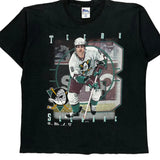 Single Stitch Anaheim Ducks Pro Player Graphic T-Shirt - XL Black Cotton