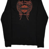 Harley Davidson Graphic Long Sleeve T-Shirt - Large Black Cotton
