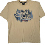 Southpole Graphic T-Shirt - Large Beige Cotton